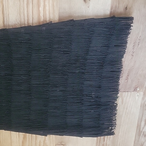 Express Size 0 Black Full Fringe Strapless Mini Dress - Picture 4 of 7